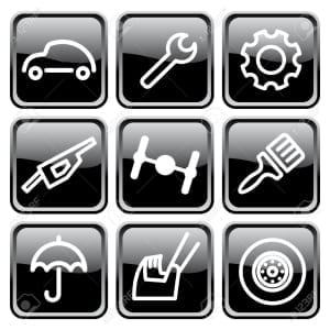 6636310-Cars-spare-parts-and-service-icons-Stock-Vector-auto-repair-car